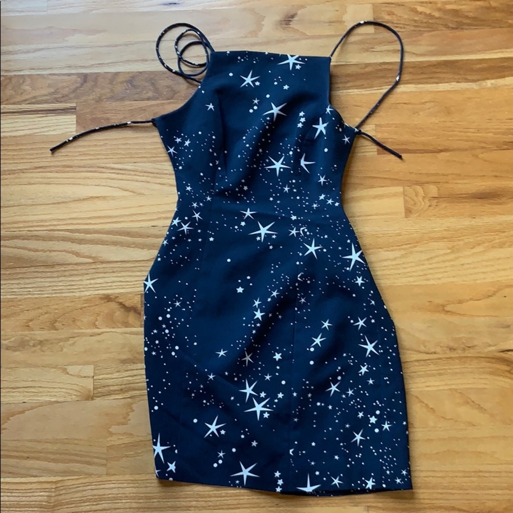 Cosmic backless halter dress !!